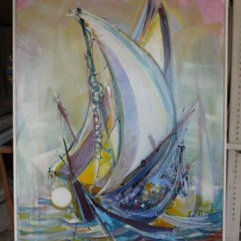 Peinture intitulée "Voiles déployées bi…" par Pierre Baldi, Œuvre d'art originale