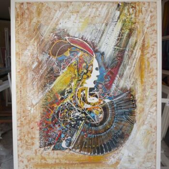 Peinture intitulée "La musique blanc" par Pierre Baldi, Œuvre d'art originale