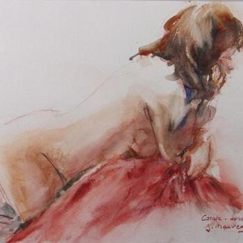 Carole sur le drap rouge