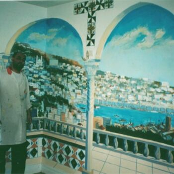 Painting titled "salon particulier L…" by M'Hamed Saci, Original Artwork