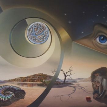 Painting titled "Involution" by Gyuri Lohmuller, Original Artwork, Oil