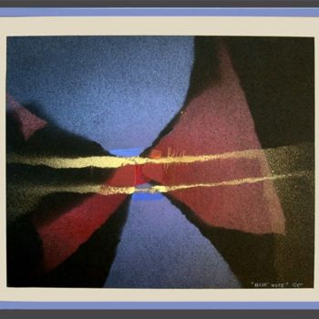 Peinture intitulée "Blue note" par Gérard Esquerre, Œuvre d'art originale, Huile Monté sur Carton