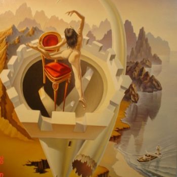 Painting titled "Ivory tower - Tour…" by Gyuri Lohmuller, Original Artwork, Oil