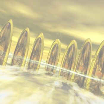 Digital Arts titled "New Stonehendge" by Xavier Crepin, Original Artwork, Digital Painting
