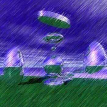Digital Arts titled "Monument No2" by Xavier Crepin, Original Artwork, Digital Painting