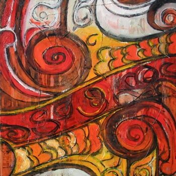 Painting titled "Delta I, Détail" by B.Piatti, Original Artwork, Oil