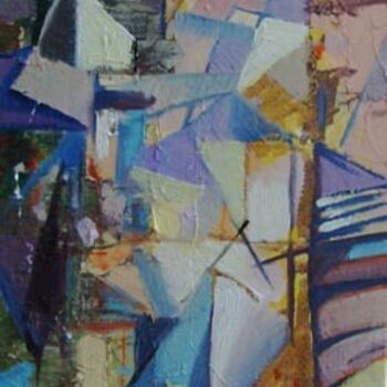 Peinture intitulée "city, town" par Andrei Kreminskii, Œuvre d'art originale, Huile