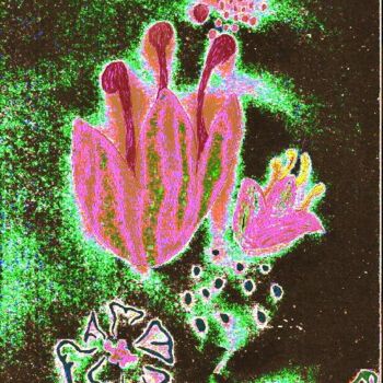 Drawing titled "space tulips" by Eric Mosley, Original Artwork
