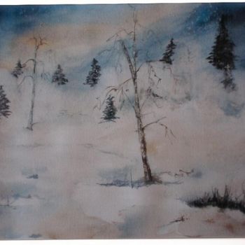 Peinture intitulée "neige" par Mickael Thébault, Œuvre d'art originale