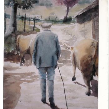 Peinture intitulée "paysan" par Mickael Thébault, Œuvre d'art originale