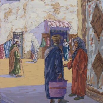 Painting titled "scène à missour n 0…" by Abdelhakim Chababi, Original Artwork, Oil