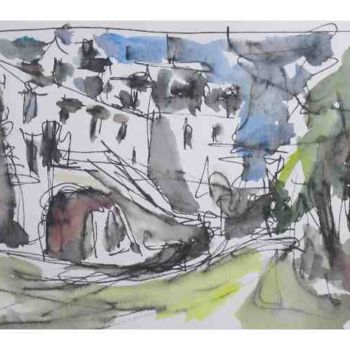绘画 标题为“Croquis La Citadell…” 由Jean-François Groisy, 原创艺术品