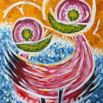 Painting titled "ENCUENTRO EN LA LAG…" by Adela Casado Cano, Original Artwork, Acrylic