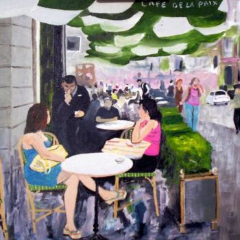 Ζωγραφική με τίτλο "Café Decisions" από Alan Embrée Osler, Αυθεντικά έργα τέχνης, Λάδι