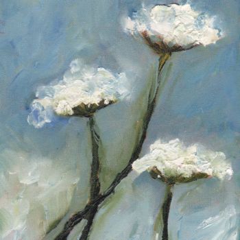 Painting titled "Queen Anne's Lace" by Janel Bragg, Original Artwork, Oil