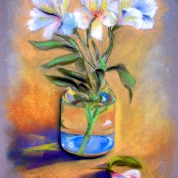 Painting titled "flores en agua" by Lola Clement, Original Artwork
