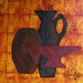Painting titled "Poteries" by Roger Chastel, Original Artwork