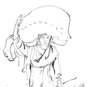 Drawing titled "Salma a girl near S…" by Animesh Roy, Original Artwork, Other
