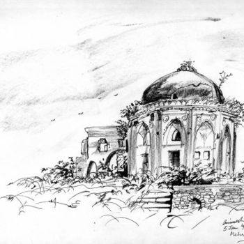 Drawing titled "Mahrauli 2" by Animesh Roy, Original Artwork, Other