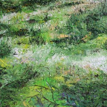 Painting titled "Meadows on a Summer…" by Animesh Roy, Original Artwork, Oil