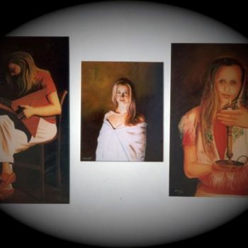 Painting titled "TRIS DI BELLEZZA NE…" by Eraldo Bigarelli, Original Artwork