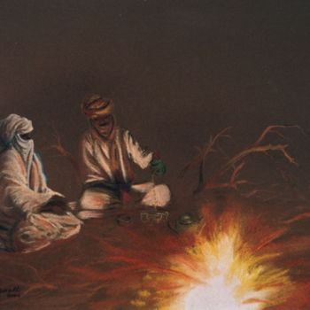 Painting titled "IL TE' NEL DESERTO" by Eraldo Bigarelli, Original Artwork