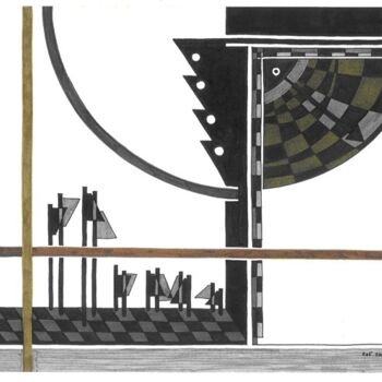 图画 标题为“manoeuvres” 由Raf Listowski, 原创艺术品
