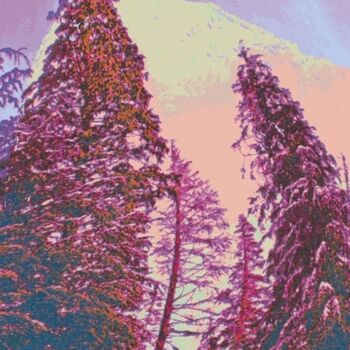 Digitale Kunst mit dem Titel "Mountain Winter #2" von Ken Grzesik, Original-Kunstwerk, Digitale Malerei
