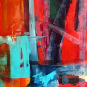 Peinture intitulée "diagonale" par Noëlle Dauby, Œuvre d'art originale, Huile