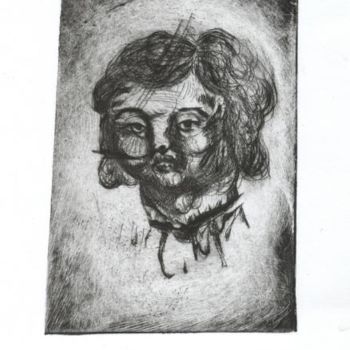 Dessin intitulée "Tête -coupée 2." par Frhégo, Œuvre d'art originale, Autre
