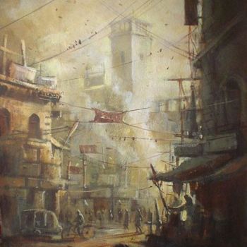 Painting titled "Moorning" by Kishore Singh, Original Artwork, Oil