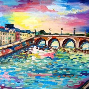 Картина под названием "PARIS POINT DE NEUF" - Nina Silaeva, Подлинное произведение искусства