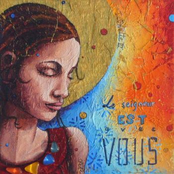 Painting titled "Iconette III 2010" by Nathalie Pouillault Boyaval, Original Artwork, Other