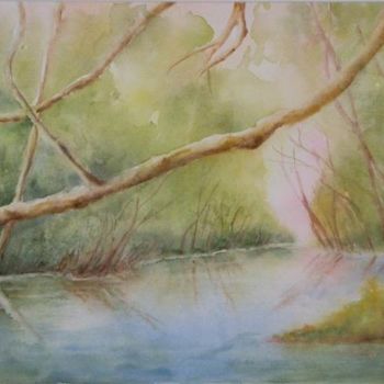 Peinture intitulée "RIVIERE LE LOUP" par Jany, Œuvre d'art originale, Huile