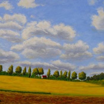 Peinture intitulée "Peintre allant sur…" par Mog, Œuvre d'art originale, Huile