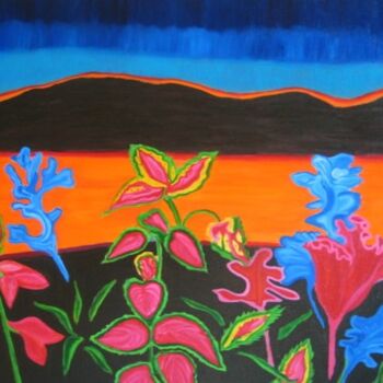 Digitale Kunst mit dem Titel "View from Balcony" von Sesha, Original-Kunstwerk, Öl