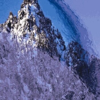 Digital Arts titled "Mountain Winter #51" by Ken Grzesik, Original Artwork, Digital Painting