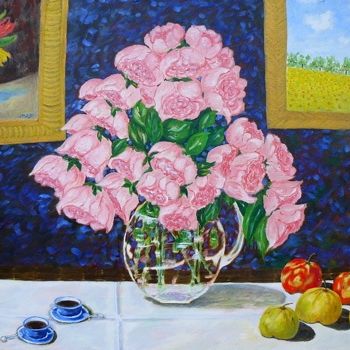 Peinture intitulée "Deux tasses à moka…" par Mog, Œuvre d'art originale, Huile