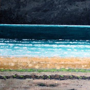 Peinture intitulée "Orage en mer" par Bertrand Gromy, Œuvre d'art originale, Huile