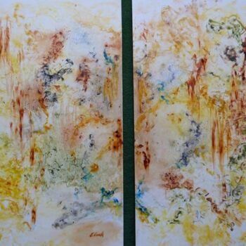 Painting titled "Gouttes d'ambre" by Elisa Cook Benbassat Bassat, Original Artwork, Oil