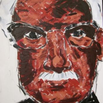 Painting titled "Mustache Man" by Unknown Artist, Original Artwork