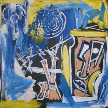 Painting titled "Blue Smoke" by Unknown Artist, Original Artwork