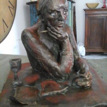 Sculpture titled "La page blanche" by Ruby, Original Artwork, Terra cotta