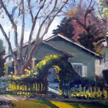 Painting titled "Home Arbor Entrance" by Candy Barr, Original Artwork, Oil