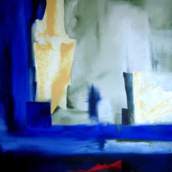 Peinture intitulée "prussian blue" par Noëlle Dauby, Œuvre d'art originale, Huile