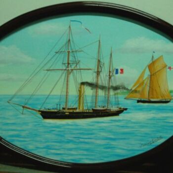 Peinture intitulée "Yacht "Hirondelle"…" par Philippe Conrad, Œuvre d'art originale