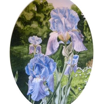 Painting titled "LES IRIS" by Jean Marie Payen, Original Artwork