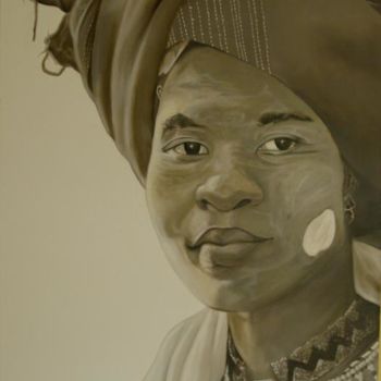 Painting titled "Donna Tribale" by Eb, Original Artwork, Oil