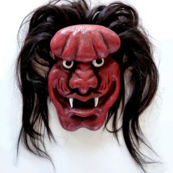 Sculpture titled "Masque  Terre cuite…" by Daniel Lutaud, Original Artwork, Terra cotta