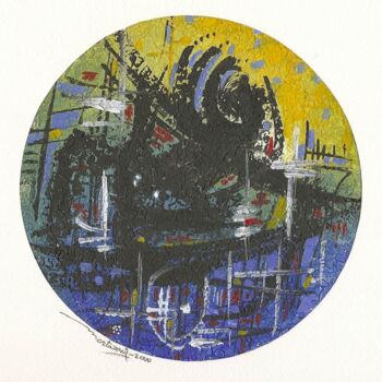 Peinture intitulée "SANS TITRE" par H . Mortazavi, Œuvre d'art originale, Huile